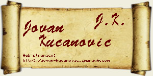 Jovan Kucanović vizit kartica